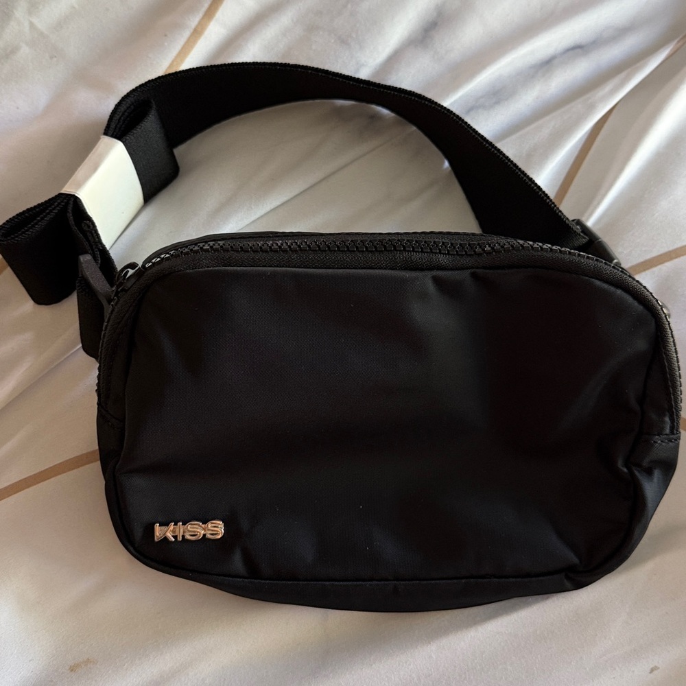 KISS Black Crossbody Bag with Logo